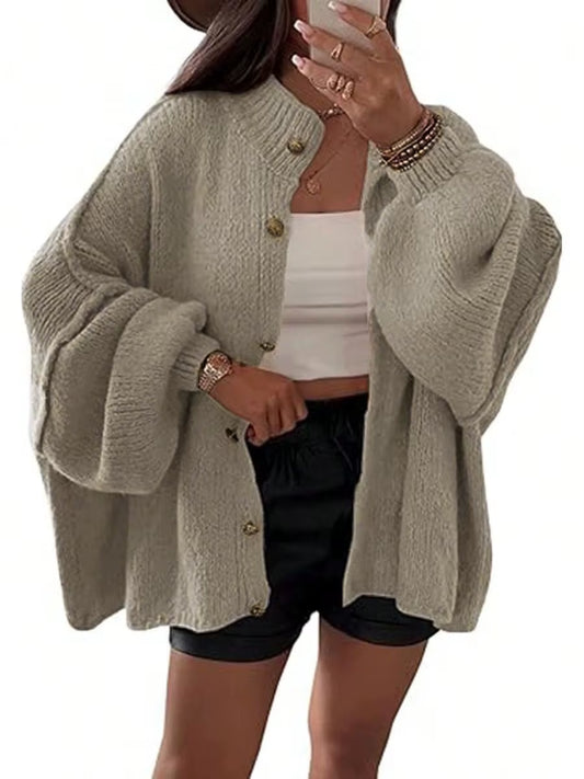 Manteau Cardigans À Manches Longues Pour Femmes, Style Paresseux, Respirant, Boutons, Garder Au Chaud, Pull, Veste, Mode Décontractée, Hiver