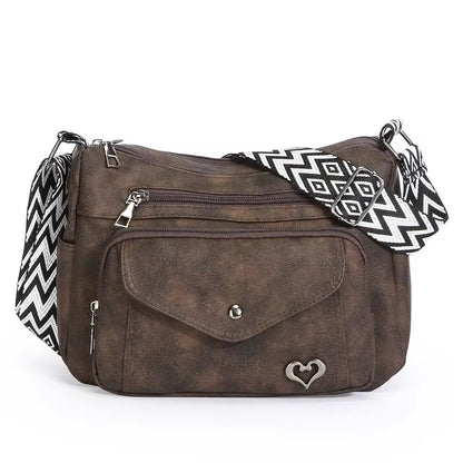 Trendy Large Capacity Women'S Shoulder Bag Fashionable Fresh All-Match Crossbody Bag Soft PU Leather Square Shape Zipper Closure
