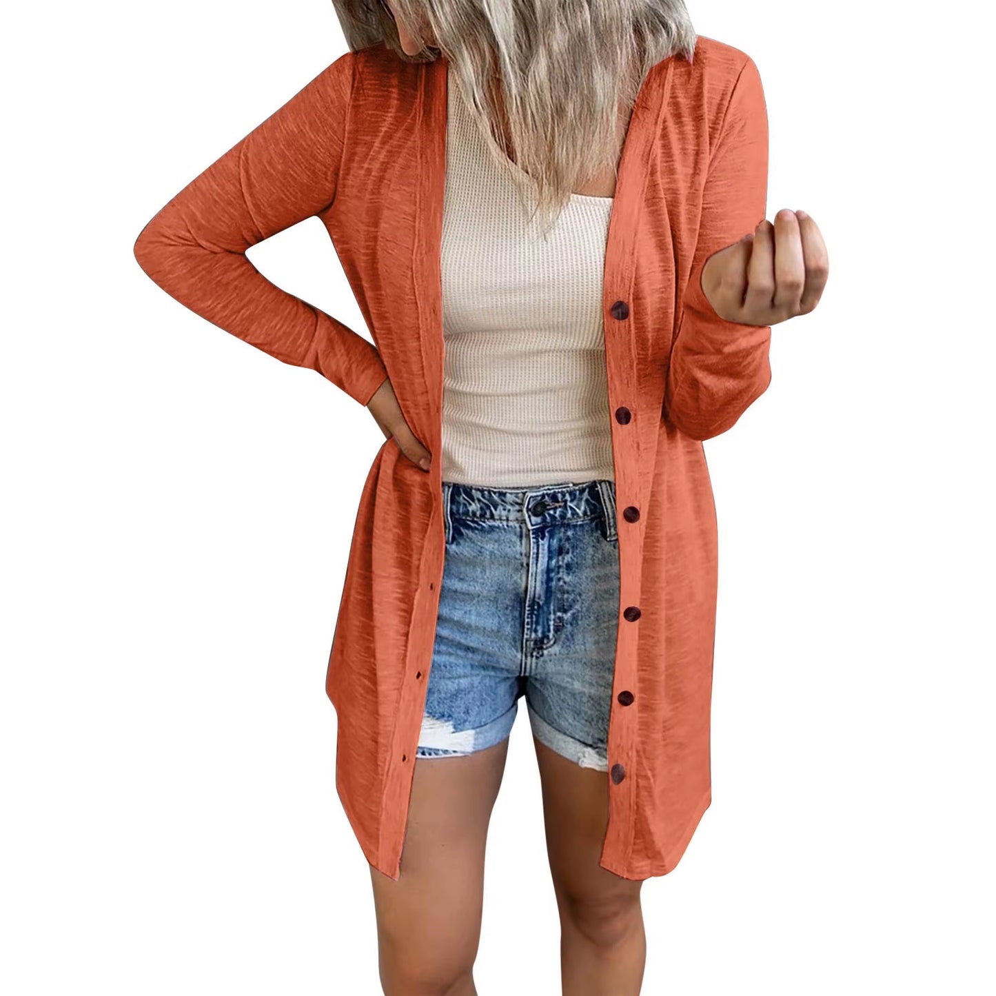 Femmes Mode Boutonné Manteaux Automne Nouveaux Cardigans Ouverts Sur Le Devant À Manches Longues Vêtements D'Extérieur Solide Doux Cardigan Manteau 2025 Tenues D'Automne