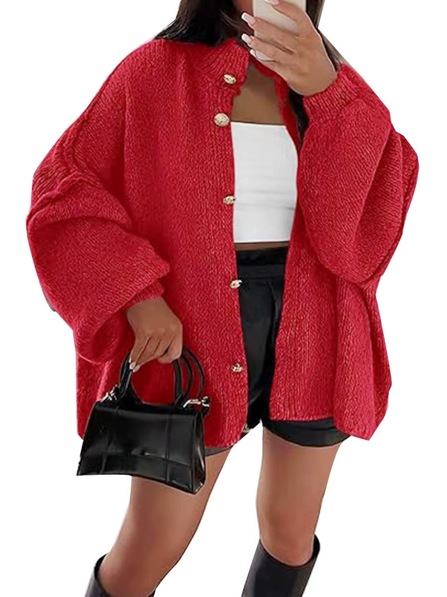 Manteau Cardigans À Manches Longues Pour Femmes, Style Paresseux, Respirant, Boutons, Garder Au Chaud, Pull, Veste, Mode Décontractée, Hiver
