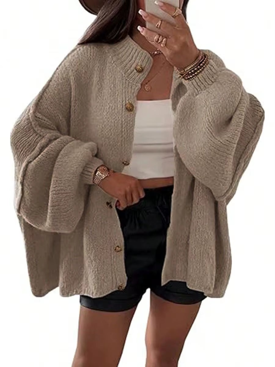Manteau Cardigans À Manches Longues Pour Femmes, Style Paresseux, Respirant, Boutons, Garder Au Chaud, Pull, Veste, Mode Décontractée, Hiver