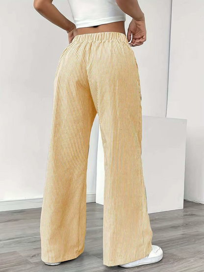 Valencia – Pantalon Large Rayé