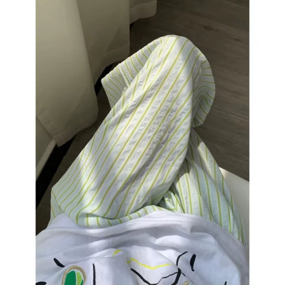 Doux Rose Taille Haute Pantalon À Jambes Larges Femmes 2025 Nouveau Coréen Décontracté Rayé Cordon Ample Pantalon Droit Femme