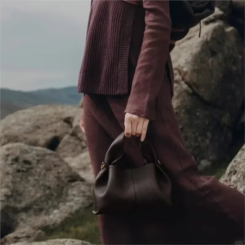 Women'S 2025 Autumn & Winter High-End Designer Crossbody Bag – Lychee Pattern Accent & Cloud Shoulder Design